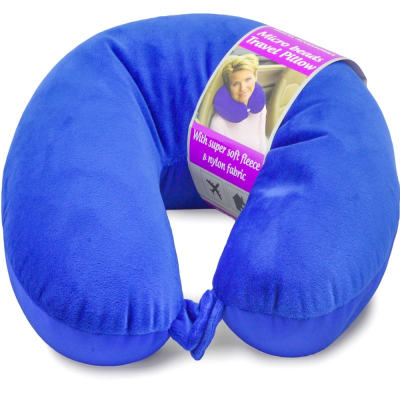 microbead travel pillow blue